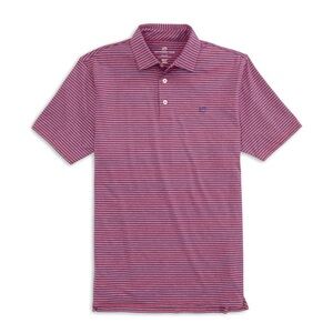 Southern Tide Men's Poppy Red Driver Striped Brrr Performance Polo XL